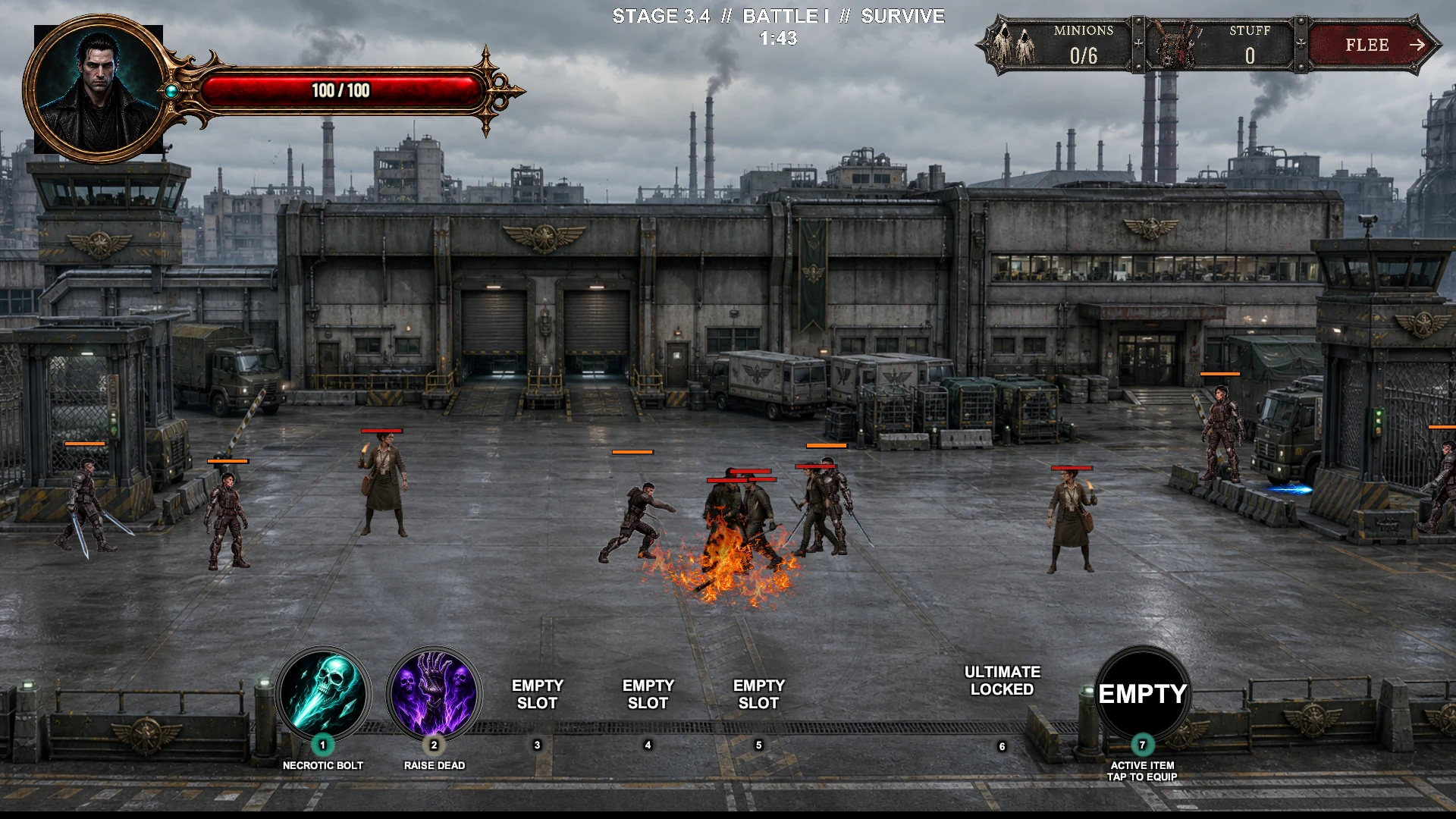 Dead Signal development gameplay showing combat in an industrial district